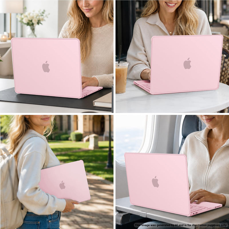 MOSISO Compatible with MacBook Neo Case 13 inch 2026 A3404 A18 Pro Chip | TPU Frame Bumper&Fingerprints-Resistant Protective Hard Shell Case Cover, Blush