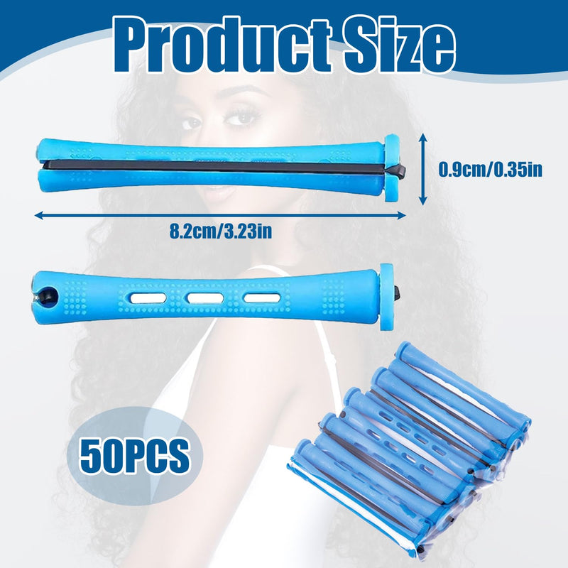  [AUSTRALIA] - 50 Pieces Small Size Hair Curlers Rollers, 0.35 Inch Foam Rollers for Volume and Curls, Lightweight and Easy to Use Hair Styling Tools