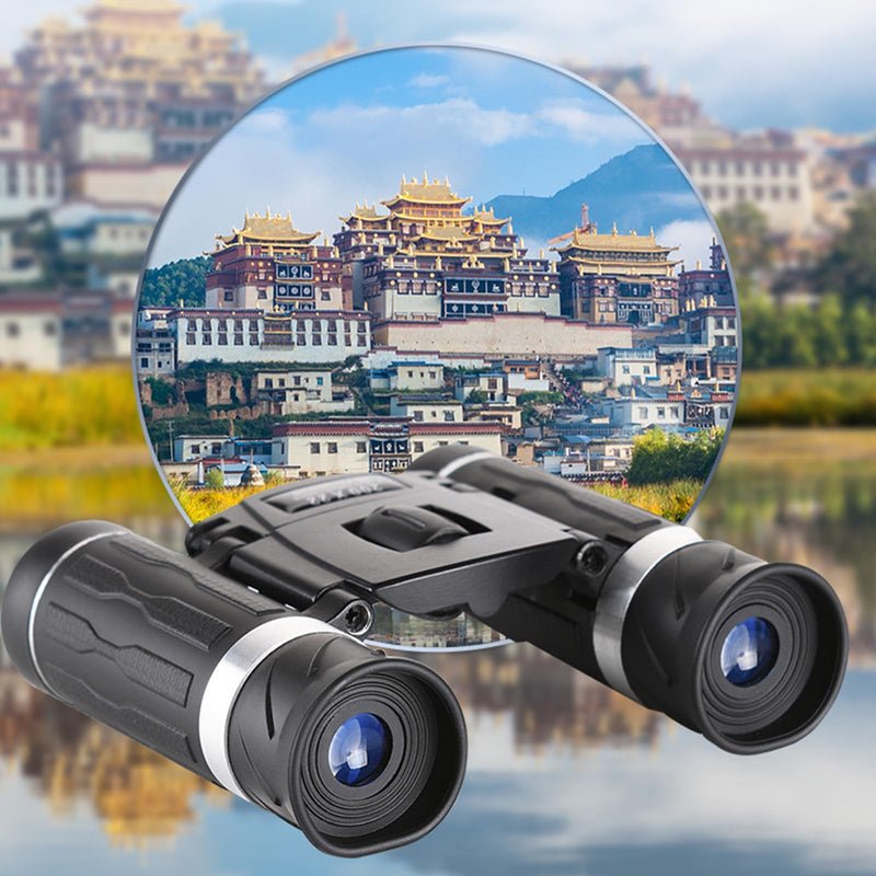 Small Compact Binoculars for Adults Kids,10x22 Mini Binocular for Traveling Sightseeing Birds Watching, Night Vision Binoculars for Concert Theater Opera,with Phone Adapter,Lightweight Pocket Folding