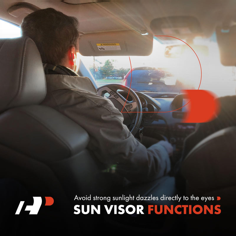 A-Premium Driver Left Side Sun Visor Compatible with Toyota Camry 2007-2011 - Without Vanity Light, with Vanity Mirror, Without Sunroof, Gray Color - Replaces 7432006780B0, 74320-06780-B0 Left Driver Side