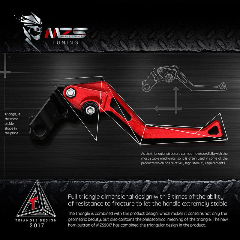 MZS Red Motorcycle Clutch Brake Levers Short Adjustable CNC Compatible with GROM MSX125 14-25 / CBR500R CB500F CB500X 13-21 / CB300R Monkey 18-24 / CBR300R CB300F 14-21 / CBR250R 11-15 GROM/CBR250R/CBR300R/CBR500R/CB500F