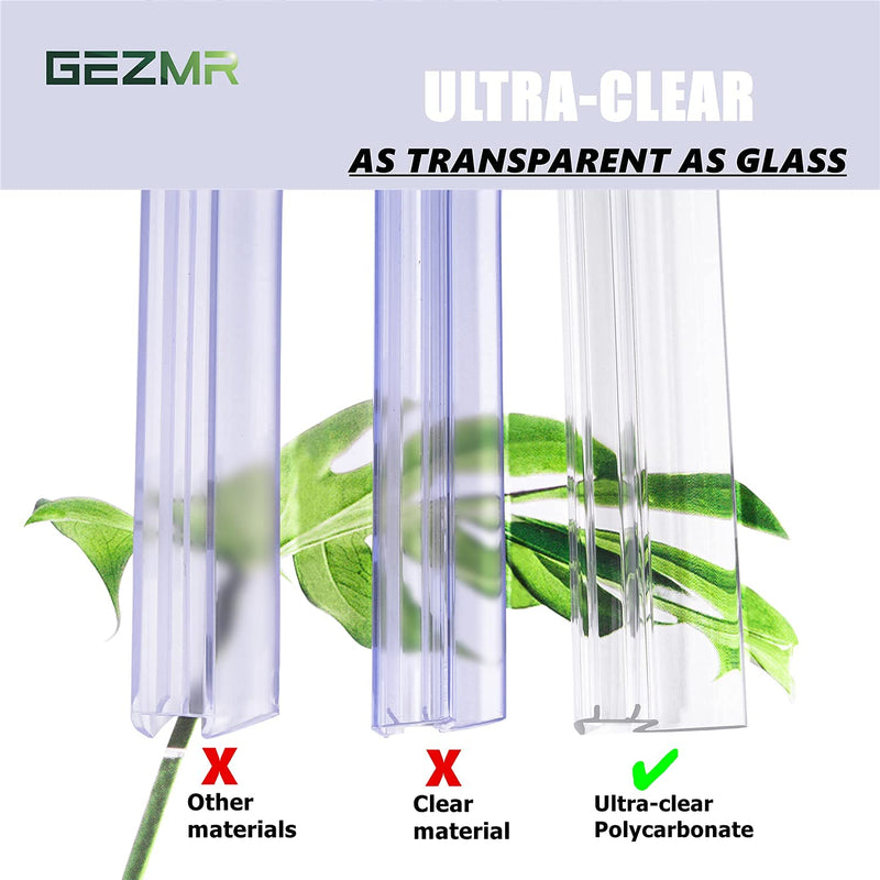 2-Pack Ultra Clear Shower Door Bottom Seal (3/8'' X 39'', Polycarbonate) Frameless Glass Shower Door Seal Strip Shower Door Sweep - Stop Shower Leaks and Create a Water Barrier Standard - 3/8 inch (10mm) - N/A