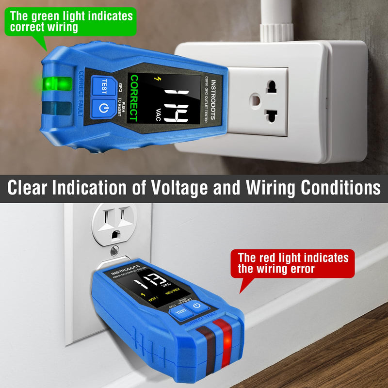 Circuit Breaker Finder Tool with Accessories, 90-135V AC Digital Breaker Finder with Integrated GFCI Outlet Tester, Circuit Tracer with Buzzer Alarm & Color Display, Includes Carrying Case Circuit Breaker Finder with 3 Accessories