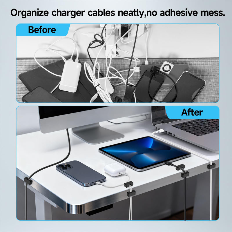 8 Pack Magnetic Cord Holder, Large Cable Clips, Strong Magnet Cable Holder | Magnet Wire Management for Office, Under Desk, Nightstand, Car, Kitchen, Reusable Desk Cable Organizers
