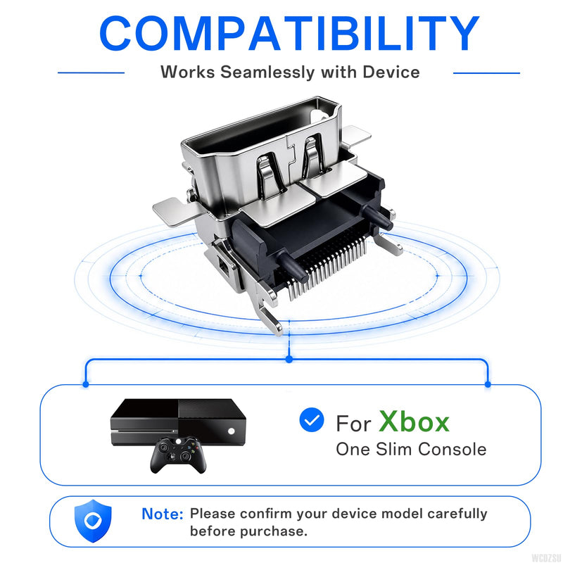 2PCS HDMI Port Replacement for Xbox ONE S Console High-Definition | Hdmi Port Socket Jack Interface Connector Repair Plug for Fix No Signal, Loose or Damaged Part with Tool Kit