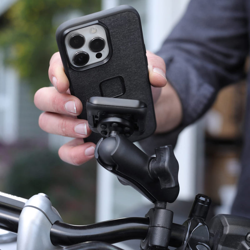 Peak Design Mobile Ball Mount Adapter, Locking, Non-Charging, SlimLink Mounting Technology, Push Button Release, Works with 1" Ball-and-Socket Phone Mount for Car, Truck, Motorcycle, Boat and More