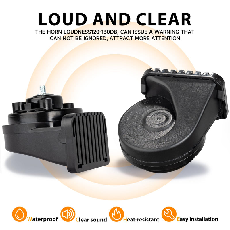 Auto Horn Suitable for Chevy/GMC/Ford 12V Car Horns Loud with Protective Grill Dual-Tone Electric Snail Horn Waterproof and Dustproof Compatible with Chevy horn