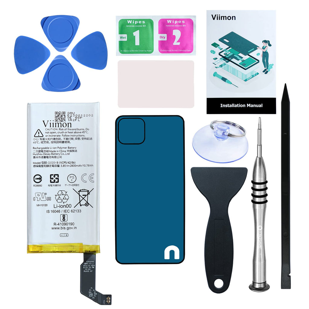 Pixel 4 Battery Replacement Kits (New Upgraded) Compatible with Google Pixel 4 All Models with Adhesive, Installation Manual and Repair Tool Kits