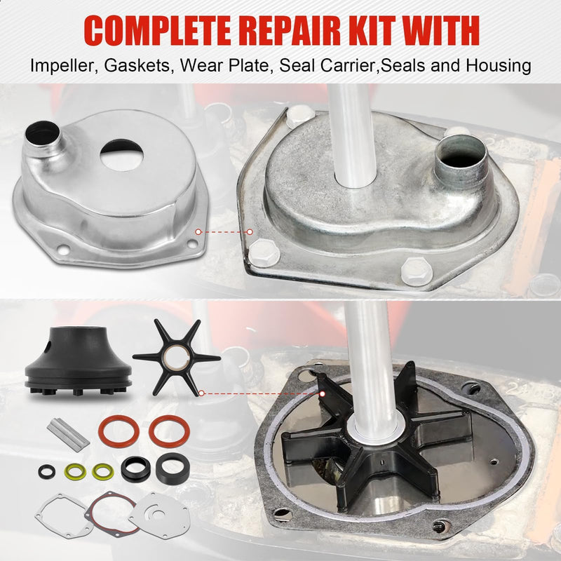 Water Pump Repair Kit Compatible with 1991-2021 Mercury MerCruiser Alpha 1 Gen 2 Drives, Water Pump Impeller Repair Replace 817275A4 817275Q05 18-3147 47-43026-1, 47-43026-2