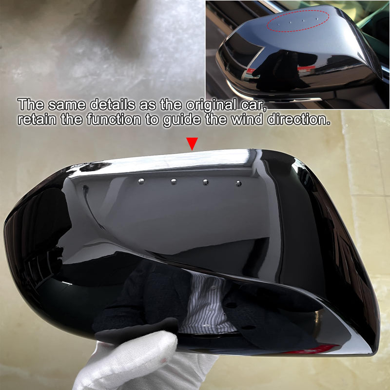CKE Compatible with Toyota Camry 2026 2025 2024 2023 2022 2021 2020 2019 2018 Accessories Car Exterior Door Side Rearview Mirror Guard Cover Trim Caps -Glossy Black Glossy Black-A