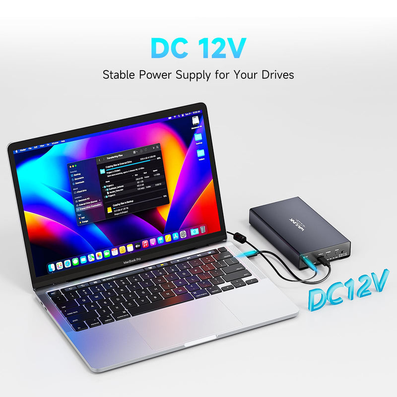 WAVLINK Hard Drive Docking Station NVMe M.2 to SATA 2.5/3.5 SSD/HDD | 10Gbps Lay Flat Docking Station SATA to M.2 NVMe Cloner Tool-Free, Offline Clone Function for Windows Mac Linux