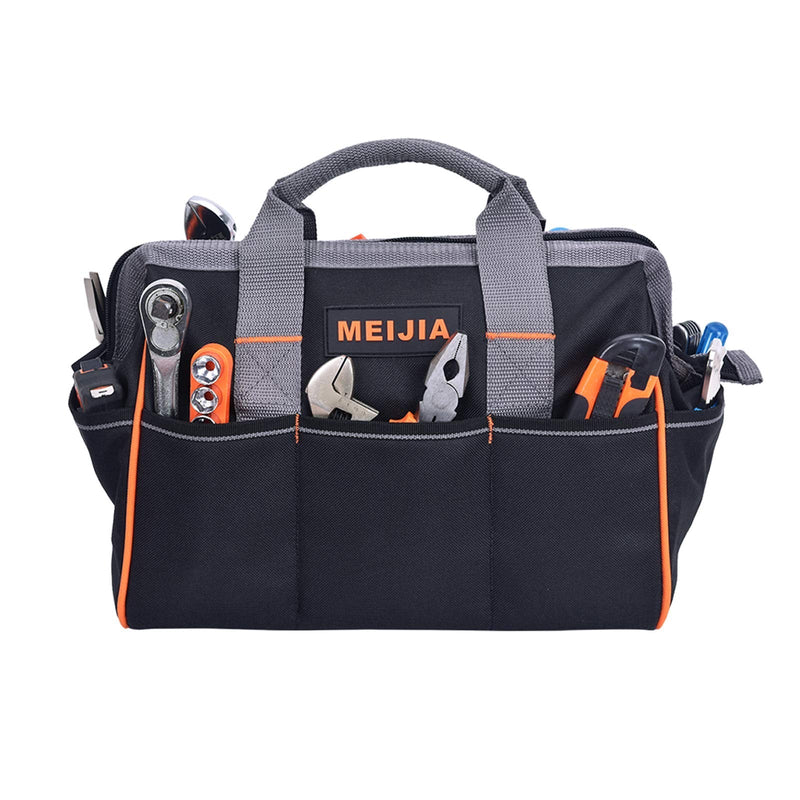 MEIJIA Tool Bags Waterproof Multi-Compartment Pocket Tradesman's Wide Mouth Storage Tool Bag,Fit for Home,Workshop,Job Site (13")