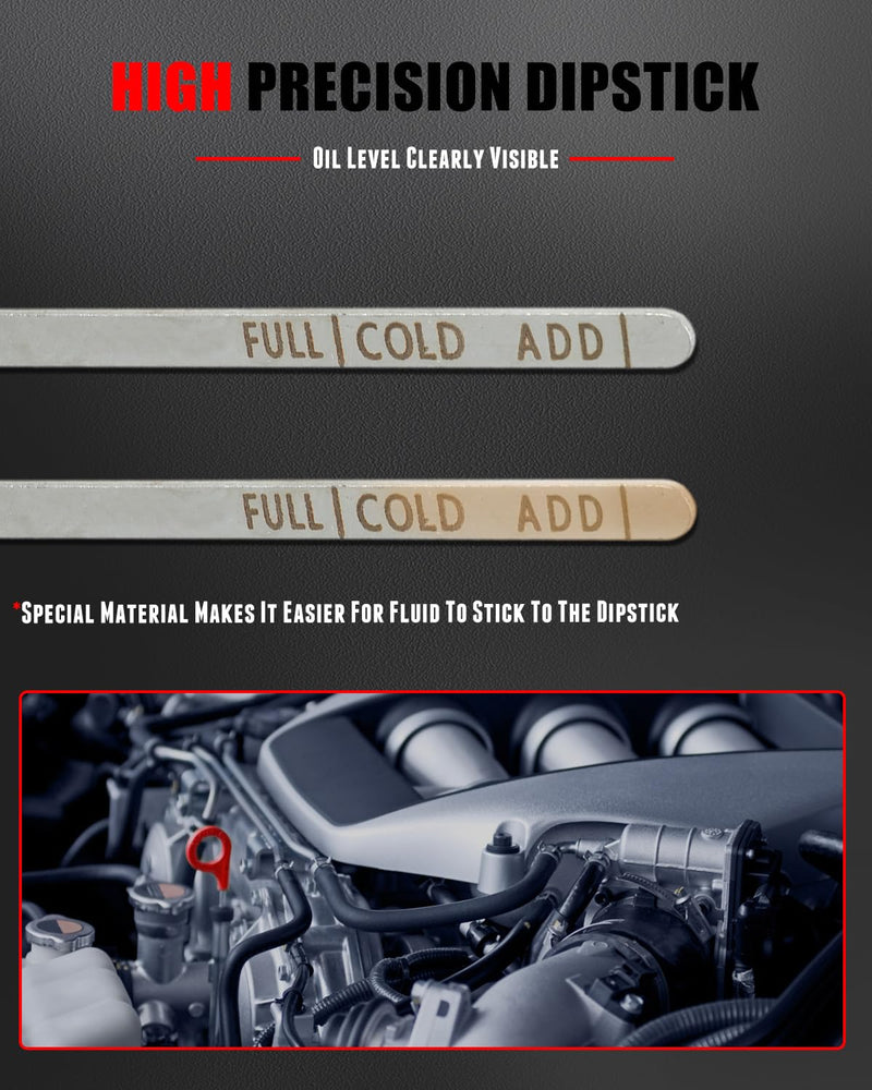 CCIYU ‎917-5506 Power Steering Pump Reservoir Cap with Dipstick Replacement For For Mack Dip Stick For Checking Oil