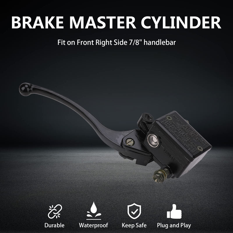 KanSmart 7/8" Brake Master Cylinder for Honda TRX 250 300 350 450 FourTrax Rancher Foreman Rincon Recon Sportrax Front Right Brake Lever Replacement Honda Master Cylinder