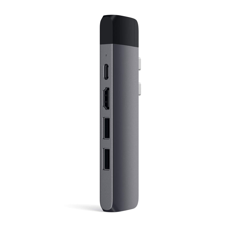 Satechi Type-C Pro Hub Adapter with Ethernet - 4K HDMI, USB-C PD, Gigabit Ethernet, USB 3.0, Micro SD Card Slot - for M2/ M1 MacBook Pro/Air (Space Gray) Space Gray