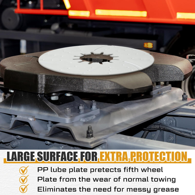 2 Pack 5th Wheel Hitch Lube Plate 10 Inch RV Camper Trailer Fifth Wheel Plate Disc Accessories for Trailer Safety Kit, 3/16 Inch Thick, White