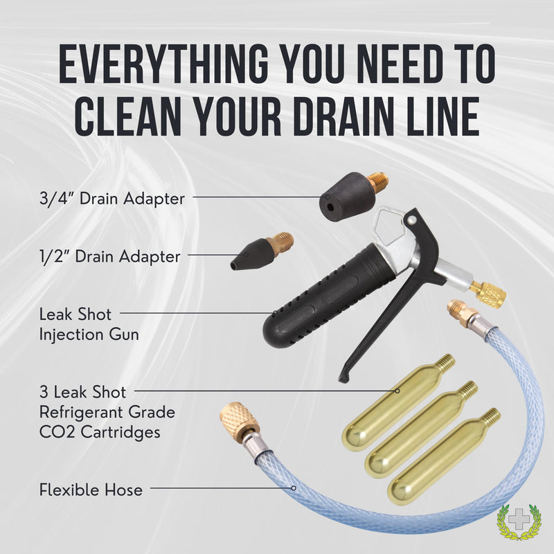 AC Drain Line Cleaner Tool & Leak Sealant Injector | Pro Grade Reinforced Injection Gun | Condensate Line Co2 Drain Gun