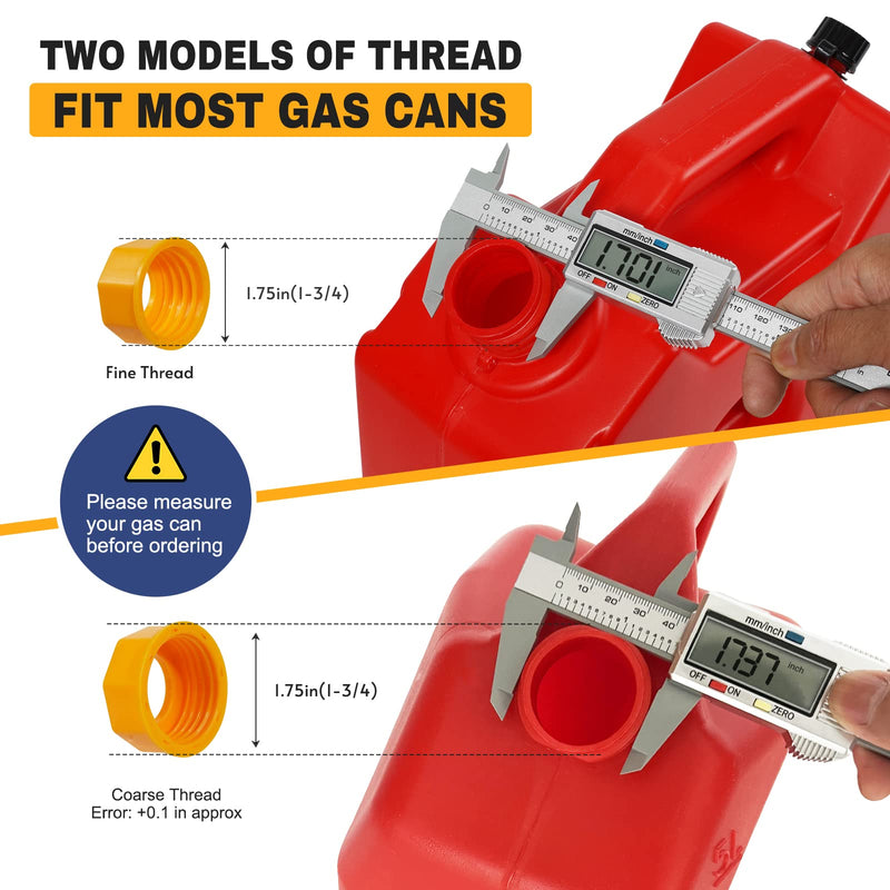 33 Pcs Gas Can Spout Replacement Kit,Gas Can Spout Replacement Fits 5 Gallon Gasoline Cans,with Flexible Nozzles,Screw Collar Gas Caps for Fuel Transfer Tanks Yellow -4 Kit