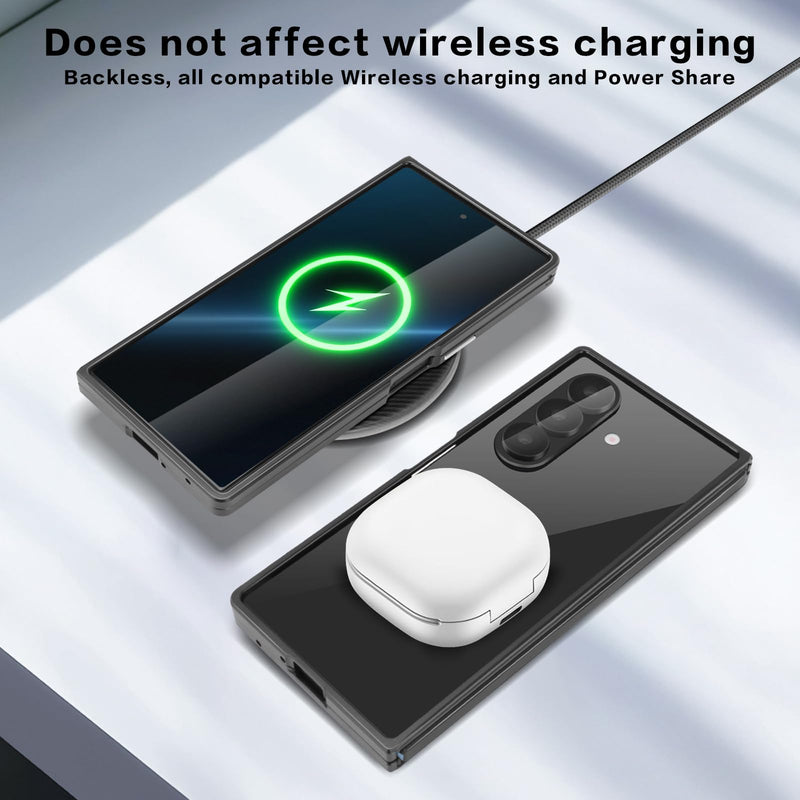 for Galaxy Z Fold 8 Ultra Bumper Case Metal, No Back Metal Bumper Frame Slim Fit Backless 4 Corners Shockproof Heat Dissipation Wireless Charging Compatible (Silver) Silver