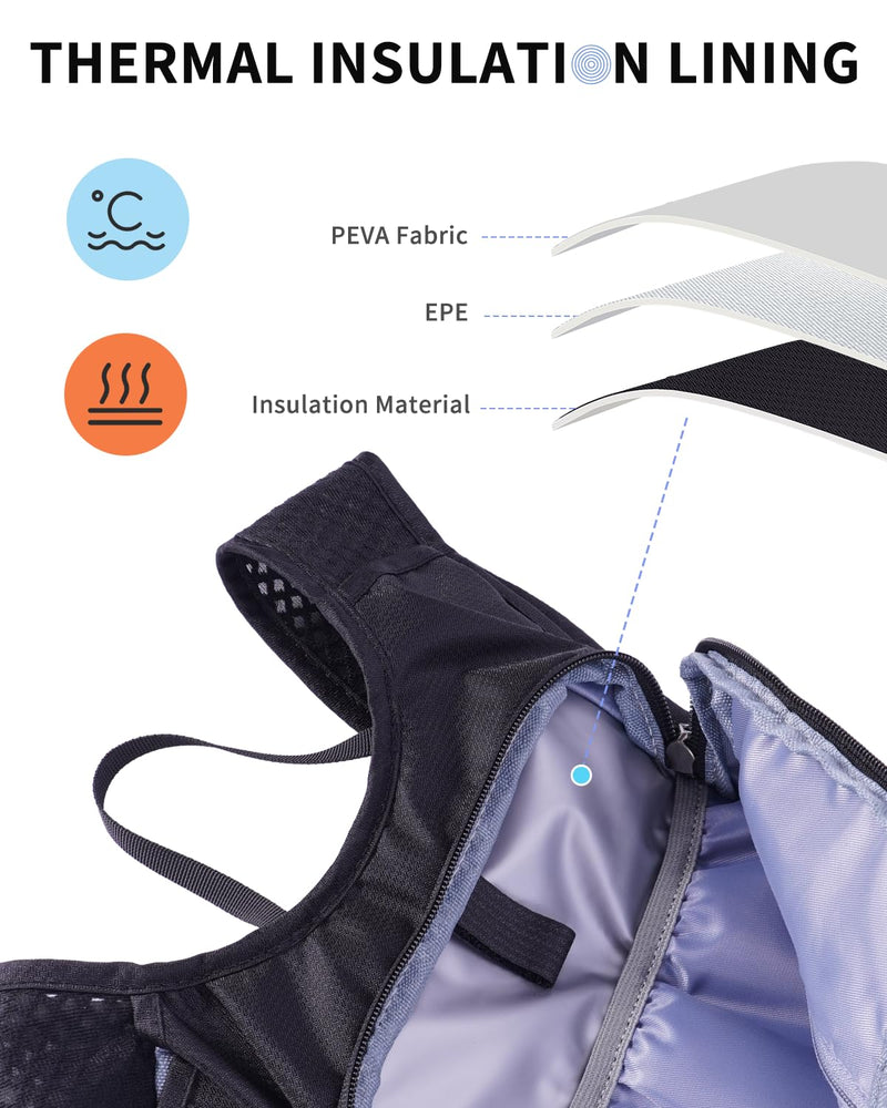 Blue Quartz Hydration Backpack with 2L Water Bladder, Hiking Water Backpack for Women Men, Lightweight Cycling Daypack with Phone Pocket & Helmet Net Bag, Hydration Pack for Biking, Running, Skiing Black Medium