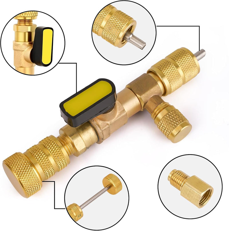 Valve Core Remover/Installer – Dual Size 1/4 & 5/16 Flare Tool for HVAC R32 R410A | Efficient Valve Stem Removal for Air Conditioning Repairs | Perfect for HVAC Professionals