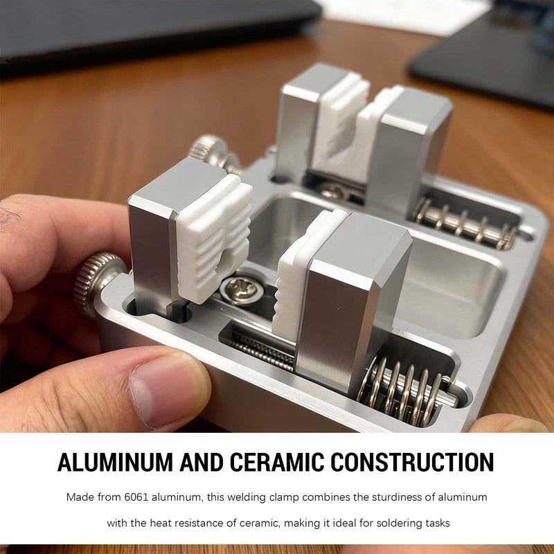 Heavy-Duty Aluminum Welding Clamp for Soldering Station - Temperature-Resistant Jaw, Circuit Board and Soldering Wire Clamp, Adjustable Fixture Bracket, DIY Soldering Aid Tool