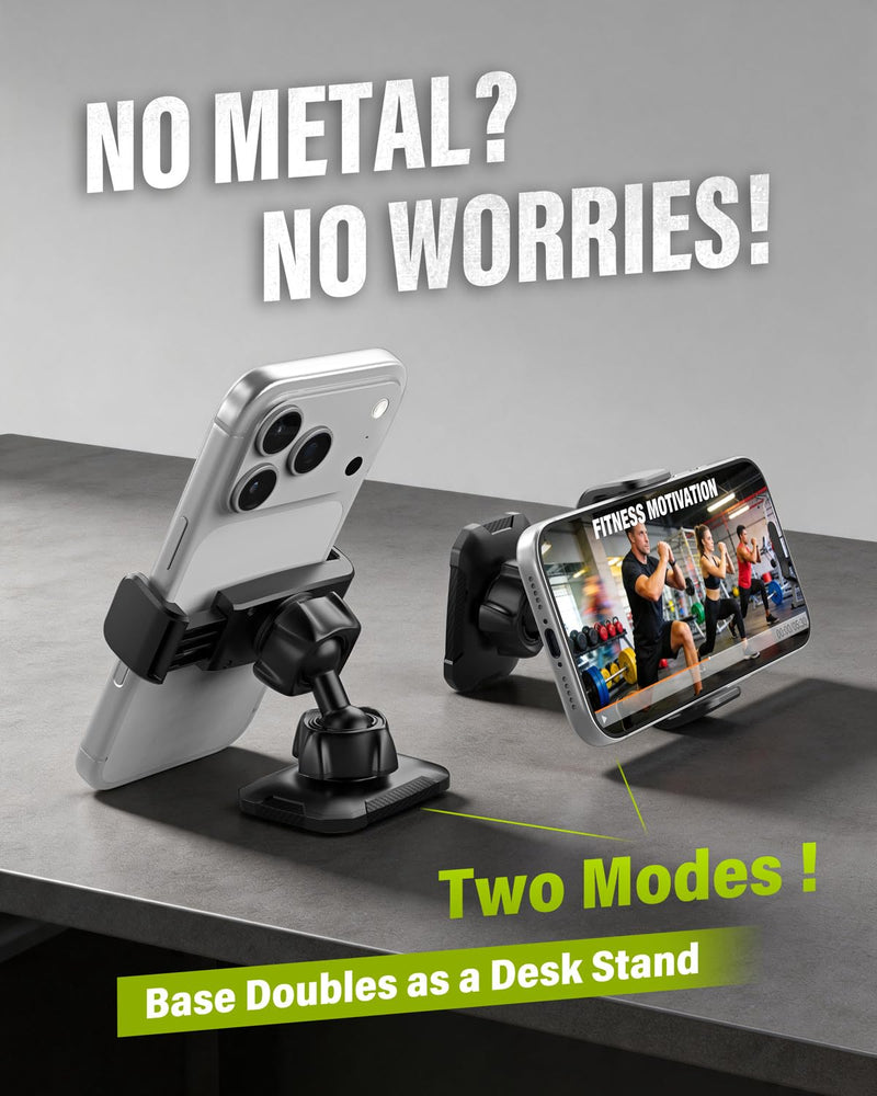 Magnetic Phone Holder for Gym, Strong Magnetic Mount, 360° Rotation | 6×N55 magnetic hold, attaches to metal surfaces, sweat-resistant build, compact design, ideal for workout recording