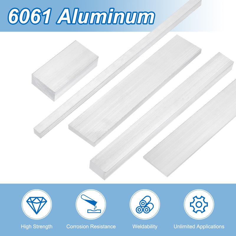 uxcell Square Aluminum Flat Bar, 3Pcs 3/16" Thickness 3" Width 12" Length Square Aluminum Bar 6061 Aluminum Flat Plate, 5 x 75 x 305mm Solid Mill Stock 3/16" x 3" x 12"