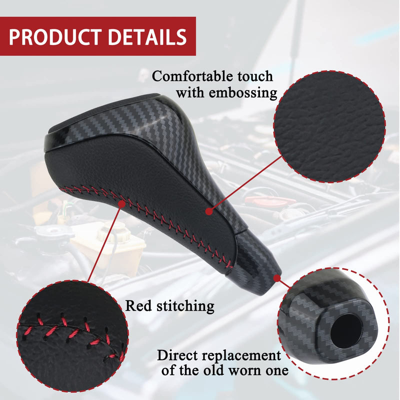 TQPONLY Automatic Gear Shift Knob Compatible with 2012-2023 Toyota 4Runner TRD Pro,2014-2021 Tundra TRD Pro Accessories Replaces PTR57-34141 Carbon Fiber