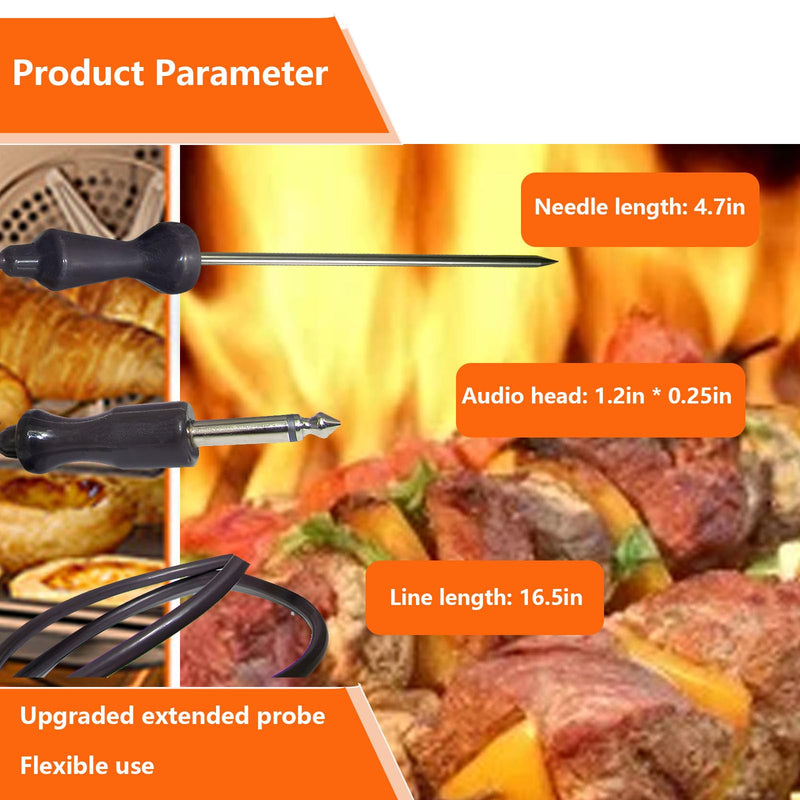Wolf Oven Temperature Probe 318601302 26in Food-Grade Silicore Wire & 304 Stainless Steel, High Accuracy +/-0.05% Genuine Replacement for Model 5304503737