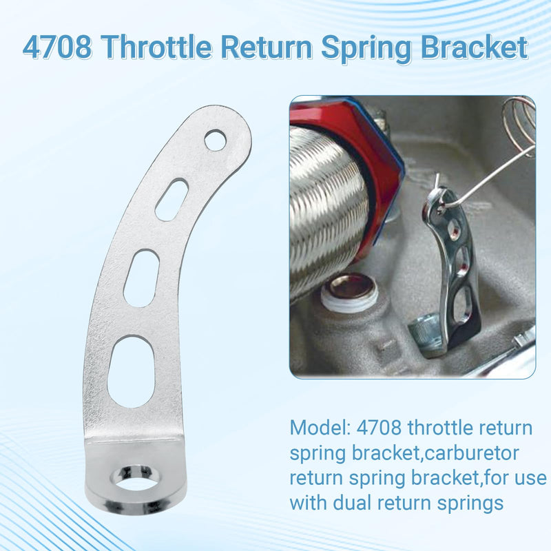 4708 Throttle Return Spring Bracket, Chrome ,Carburetor Throttle Return Spring Bracket - 2 Pack