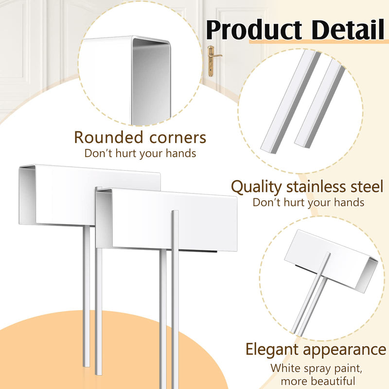 2 Pieces Bifold Door Lock Double Door Child Safety Childproof Closet Stainless Steel Metal Pantry Lock for Bifold Folding Closet Pantry, White