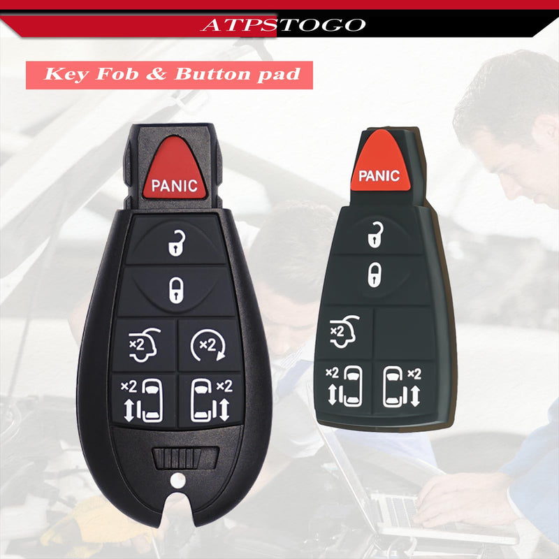 DIY Key Fob Kit Replacement Fits for 2008-2020 Dodge Grand Caravan, 2008-2016 Chrysler Town and Country VW Routan Keyless Entry Remote FCC ID: IYZ-C01C, M3N5WY783X 6 & 7 Button