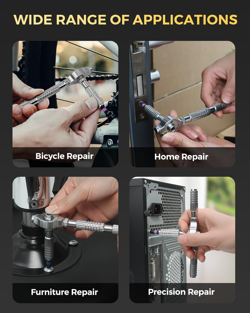 LIFEGOO Ratchet Screwdriver Set: 40 in 1 Magnetic Screwdriver Sets, DIY Combination Flexible Shaft Precision Screwdriver Kit with S2 Steel Bits for Electronics & Furniture Assembly, Bicycle Tools