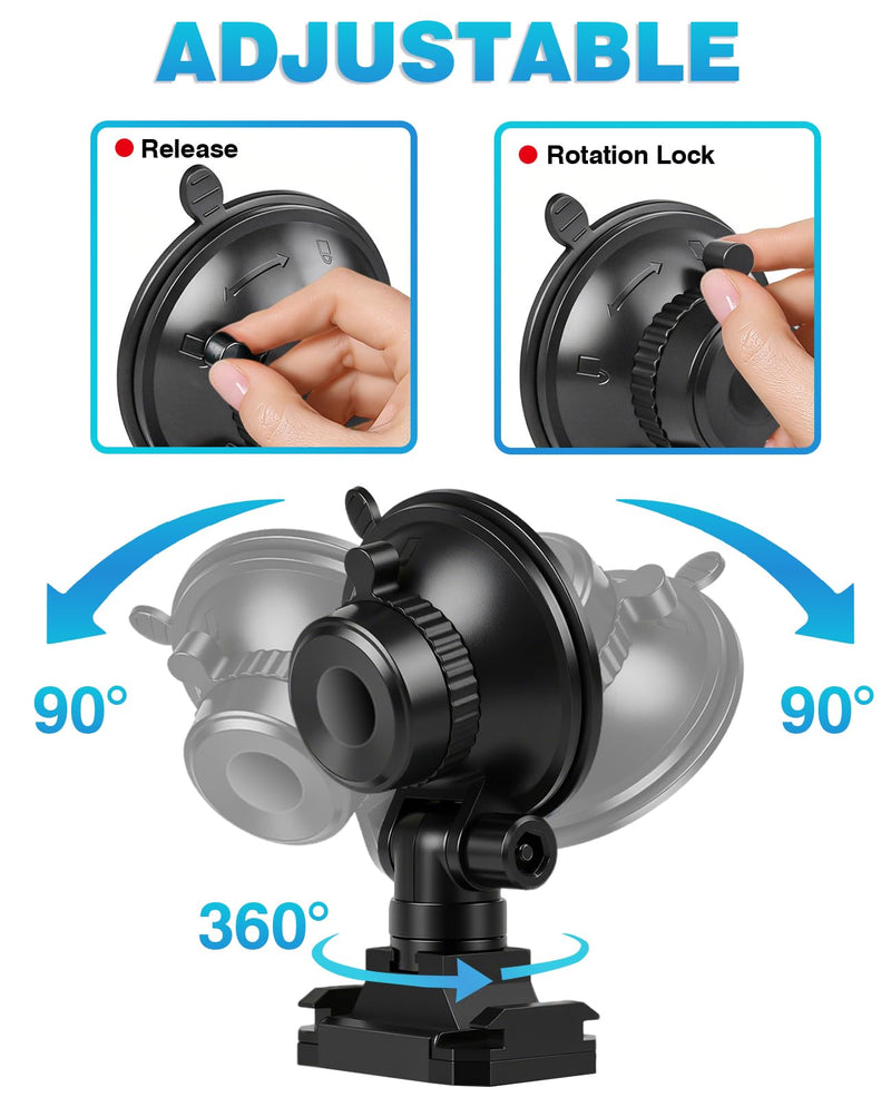Magnetic Radar Detector Mount for Escort Redline 360c MAX 3 Cobra RAD 700i | EZ Quick Release Suction Cup Holder, 360° Swivel, Heat-Resistant, Universal Straps Included