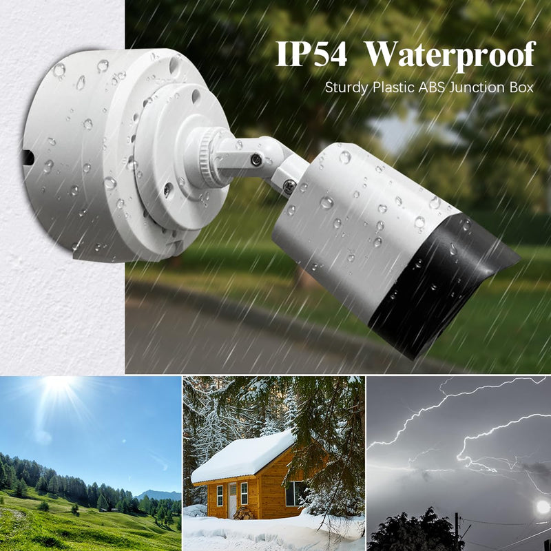 Universal Security Camera Junction Box - Waterproof Enclosure Mount for CCTV Surveillance