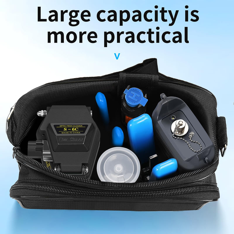 Fiber Optic Terminal kit 9-in-1 FTTH Tool kit Equipped with S-6C Optical Fiber Cleaver and high Precision Optical Power Meter A-Y710A (-70~+10dBm) Well as Wire Stripper Fibre Tool kit