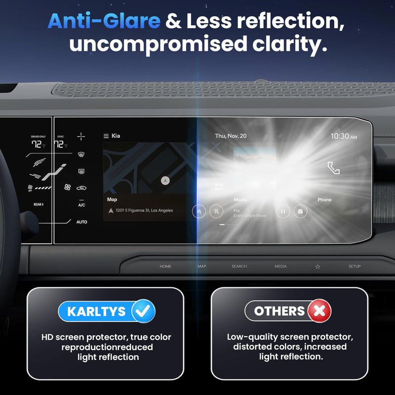 Karltys Screen Protector for 2026 2027 Kia Telluride X-PRO/SX-Prestige/AWD, 12.3 inch 9H Tempered Glass HD Navigation Screen Cover for Kia Kia Telluride Touchscreen Film [Anti-Glare & No Fingerprint]