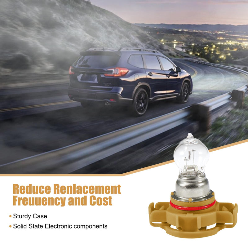 2 PCS Car Halogen Fog Light Bulb, PSX24W 3200-3500K Clear Light Source UV-resistant Quartz Glass Steering Brake Light, Lighting Replacement Modification Accessory, for Most Cars (White) 2 PCS White #PSX24W