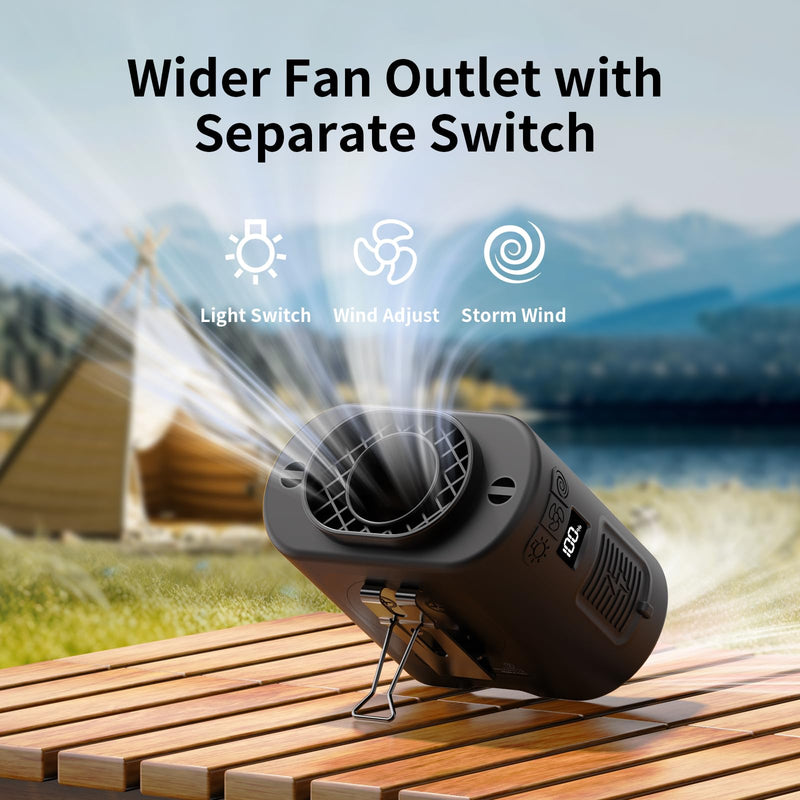 Socool 14500mAh Portable Waist Fan Clip on Belt 360 Rotation Wearable Rechargeable Personal Shirt Fan, 67H Cooling 5-Speed Battery Operated with Light, Neck Fan Hands-Free for Outdoor Jobsite Camping Black 14500.0 Milliamp Hours