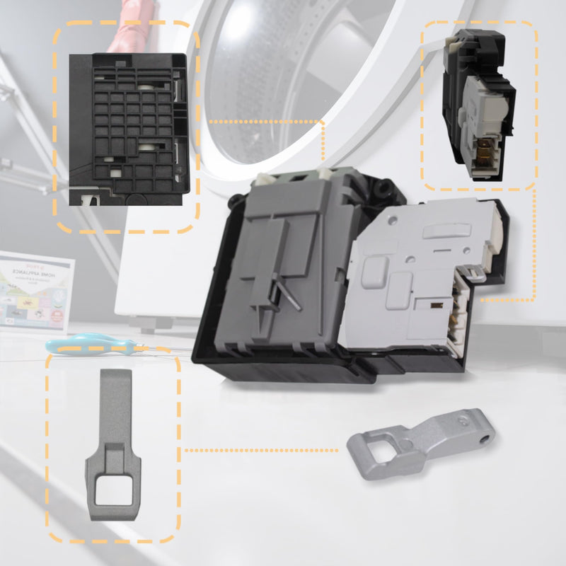 𝟐𝟎𝟐𝟓 𝐔𝐩𝐠𝐫𝐚𝐝𝐞 EBF61315802 Washer Door Lock Switch Compatible with LG & Kenmore Front Load Washers – Replaces MFG63099101 – Durable Replacement Part