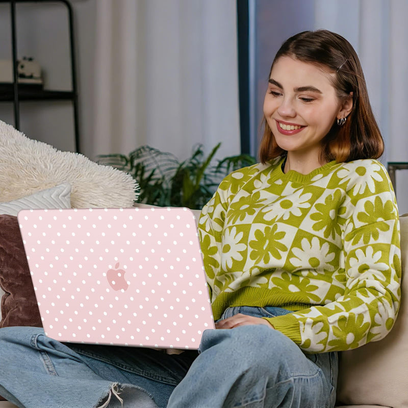 B BELK for MacBook Neo Case 13 inch 2026 A3404, Blush Polka Dot | Cute Protective Plastic Hard Shell for Mac Neo Case 13 inch with Keyboard Cover & Screen Protector, Lightweight, Easy Snap-On