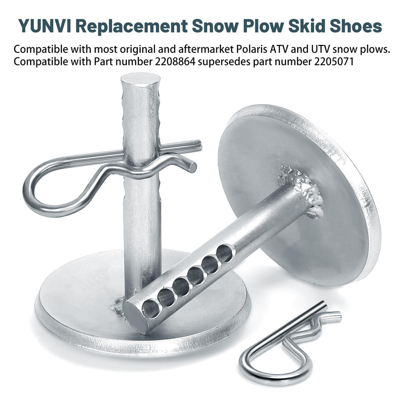 2-Pack Replacement Snow Plow Skid Shoes,Quick Release Adjustable Pin Lock Plow Skid Feet Replacement Compatible with 2014-2020 Polaris RZR 2205071 2208864