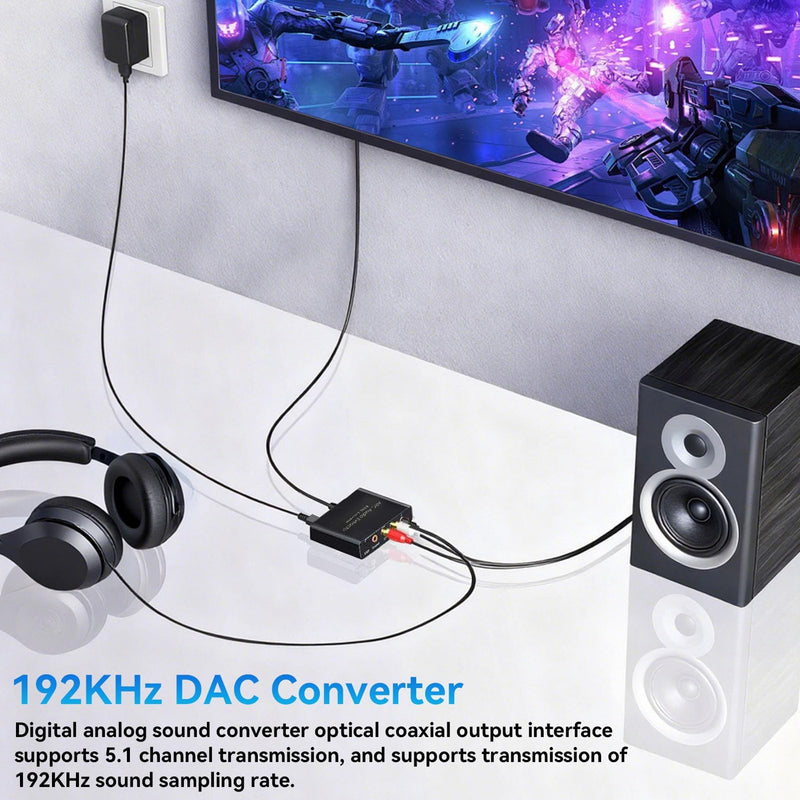 ARC Audio Extractor & DAC Converter, HD Output ARC Sound Extractor 192KHz Optical SPDIF 3.5mm Headphone Port Digital Analog Sound Converter for Home Cinema TV