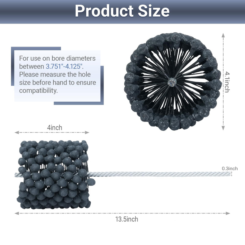 Cylinder Hone, 240 Grit Silicon Carbide, 4 1/8" (105mm) Diameter Ball Hone for Hole Diameters 3 3/4" - 4 1/8", Cylinder Engine Sanding Brush for Mild Steel, Stainless Steel, and Cast Iron 240.0 4-1/8"