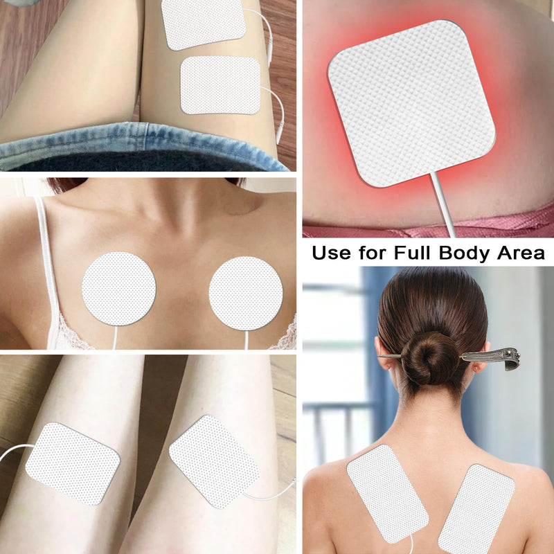  [AUSTRALIA] - TENS Unit Electrode Pads 30 Pcs, 2.0mm Pin Replacement Pads Compatible with Auvon, TENS 7000-5 Assorted Sizes Reusable Self-Adhesive Electrodes for Muscle Stimulator Pain Relief
