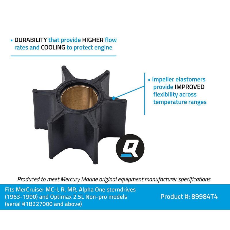 Quicksilver 89984T4 Water Pump Impeller for Mercury Optimax 2.5 L Non-Pro Outboards