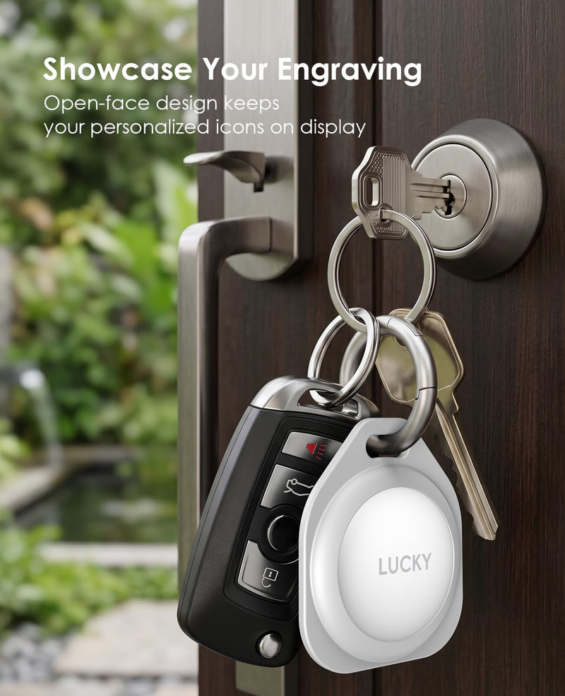 Silicone Keychain Case for AirTag 4 Pack with Battery Opener Gray | Anti-Scratch Silicone Air Tag Holder With Anti-Loss Key Rings and Battery Opener Tool for Keys, Backpack, Luggage and Pets Soft Silicone