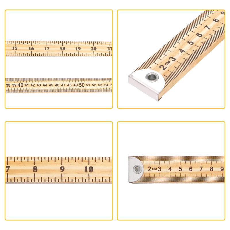 WUWEOT 10 Pack 36 Inches Yard Stick Ruler, Natural Wood Double Sided Meter Stick Ruler Bulk, Heavy Duty Wooden Yardstick with Hang Hole Metal Tips for School Classroom Home Office Kids Measuring