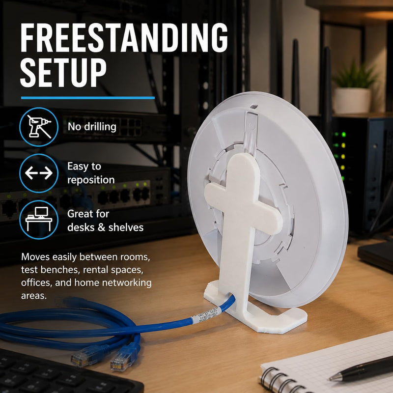 Desk Stand Compatible with U6-Lite, UAP NanoHD, UAP-AC-LR and UAP-AC-LITE – Upright Flat-Surface Holder | Space-Saving Tabletop Cradle